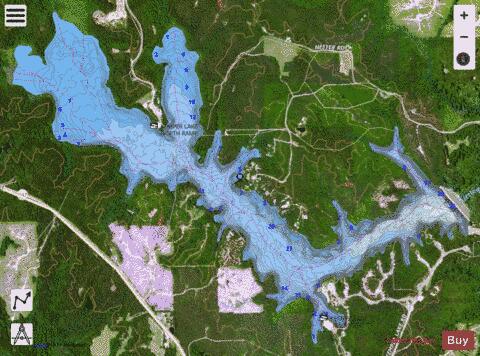 Kemper County Lake depth contour Map - i-Boating App - Satellite