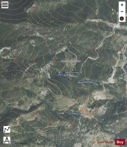 Mountain View Lake depth contour Map - i-Boating App - Satellite