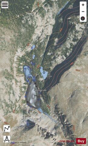Little Lightning Lake depth contour Map - i-Boating App - Satellite