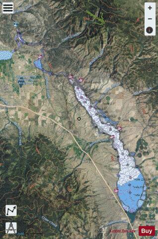 Canyon Ferry Reservoir depth contour Map - i-Boating App - Satellite