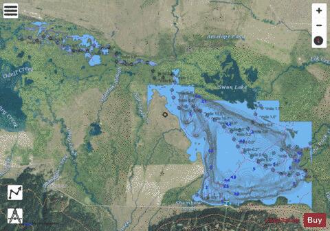 Red Rock Lake, Upper depth contour Map - i-Boating App - Satellite