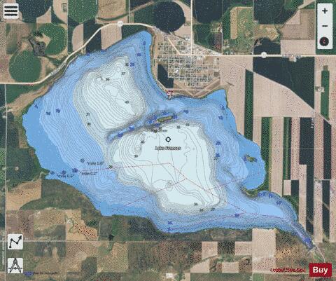 Lake Frances depth contour Map - i-Boating App - Satellite