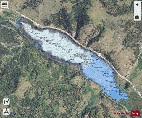Nevada Reservoir depth contour Map - i-Boating App - Satellite