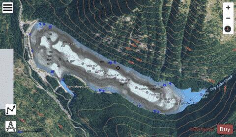 St Marys Lake depth contour Map - i-Boating App - Satellite