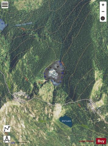 Cedar Log Lake, South depth contour Map - i-Boating App - Satellite