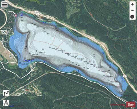 Dickey Lake depth contour Map - i-Boating App - Satellite