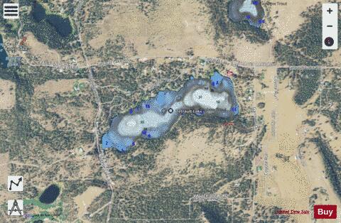 Tetrault Lake depth contour Map - i-Boating App - Satellite