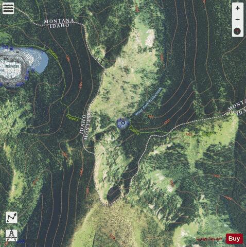 W Fk Fish Creek Lake #1 depth contour Map - i-Boating App - Satellite