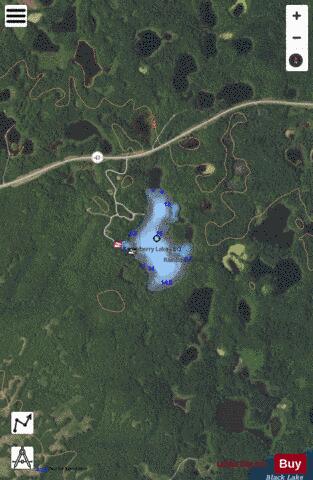 Strawberry Lake (Bottineau) depth contour Map - i-Boating App - Satellite