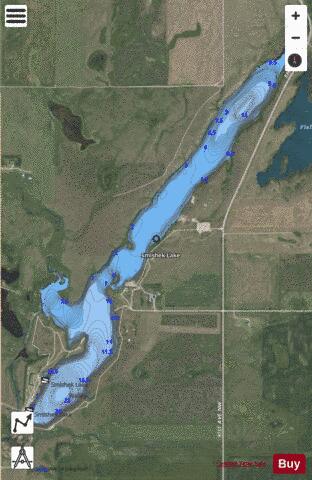 Smishek Lake depth contour Map - i-Boating App - Satellite