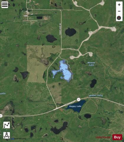 Moores Lake depth contour Map - i-Boating App - Satellite
