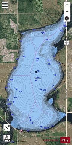 Rice Lake (Emmons) depth contour Map - i-Boating App - Satellite
