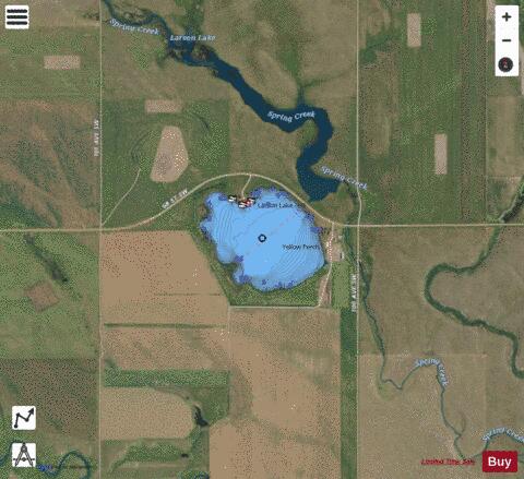 Larson Lake (Hettinger) depth contour Map - i-Boating App - Satellite