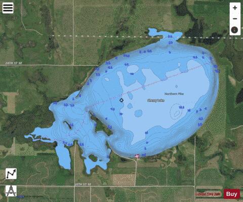 Cherry Lake (Kidder) depth contour Map - i-Boating App - Satellite