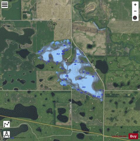 Alkali Lake (Sargent) depth contour Map - i-Boating App - Satellite