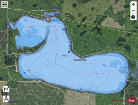 Tewaukon, Lake depth contour Map - i-Boating App - Satellite