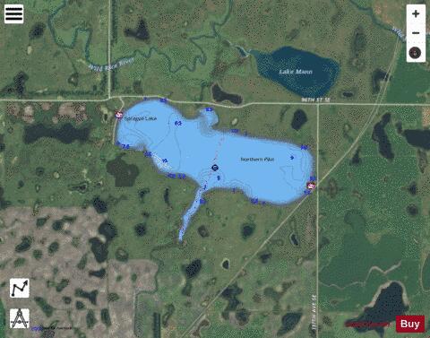 Sprague Lake depth contour Map - i-Boating App - Satellite