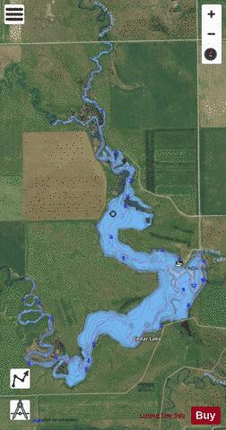Cedar Lake depth contour Map - i-Boating App - Satellite