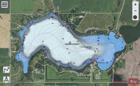 Spiritwood Lake depth contour Map - i-Boating App - Satellite