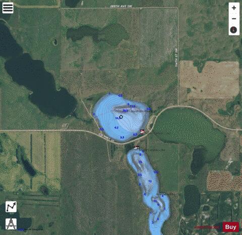 North Carlson Lake depth contour Map - i-Boating App - Satellite