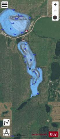 South Carlson Lake depth contour Map - i-Boating App - Satellite