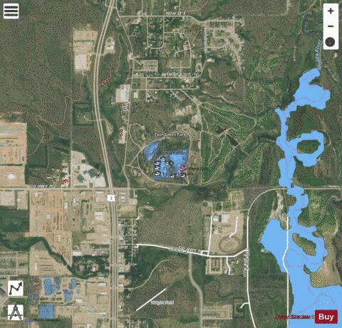 East Spring Lake Pond depth contour Map - i-Boating App - Satellite