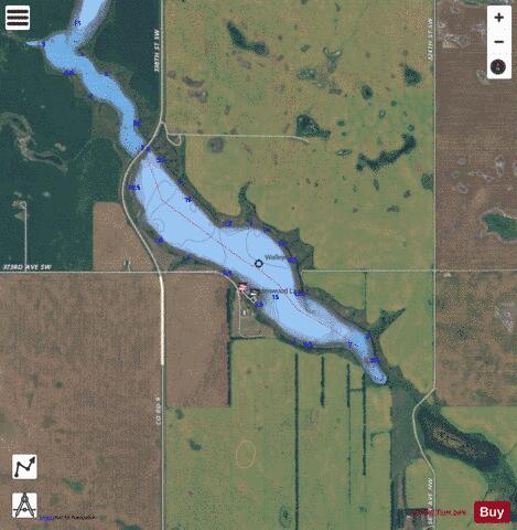 Hiddenwood Lake depth contour Map - i-Boating App - Satellite