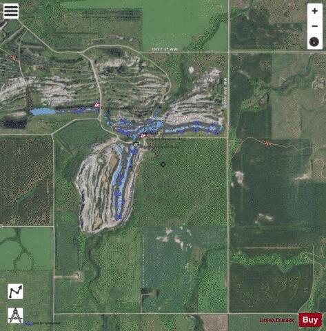 Baukol-Noonan Dam depth contour Map - i-Boating App - Satellite
