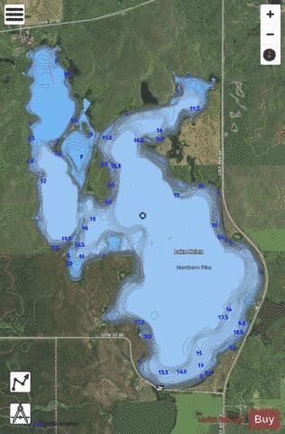 Helen Lake depth contour Map - i-Boating App - Satellite