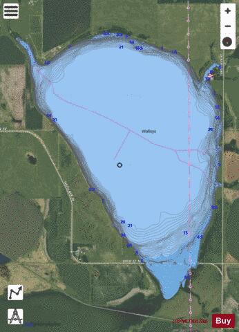 Kraft Slough depth contour Map - i-Boating App - Satellite