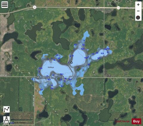 Consolidated Lake depth contour Map - i-Boating App - Satellite