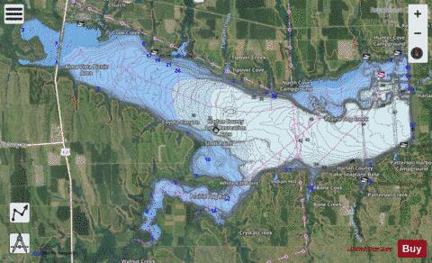 Harlan County Lake depth contour Map - i-Boating App - Satellite