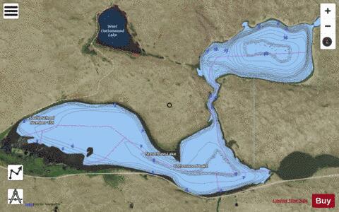 Cottonwood Steverson Lake depth contour Map - i-Boating App - Satellite