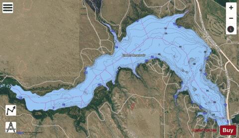 Enders Reservoir depth contour Map - i-Boating App - Satellite
