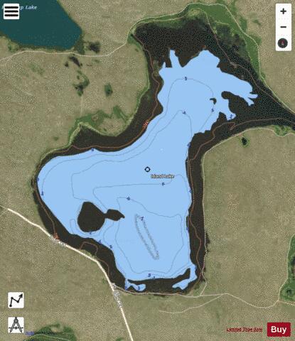 Island Lake depth contour Map - i-Boating App - Satellite