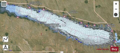 Lake McConaughy depth contour Map - i-Boating App - Satellite