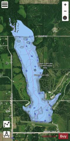 Wagon Train Lake depth contour Map - i-Boating App - Satellite