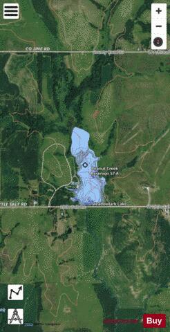 Peanut Creek Reservoir 57-A depth contour Map - i-Boating App - Satellite
