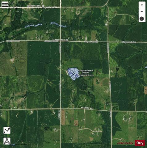 Hedgefield Lake depth contour Map - i-Boating App - Satellite