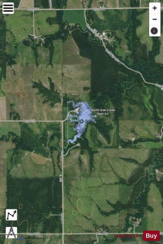 North Oak Creek Reservoir 6-C depth contour Map - i-Boating App - Satellite