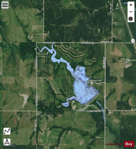 North Oak Creek Reservoir 1-A depth contour Map - i-Boating App - Satellite