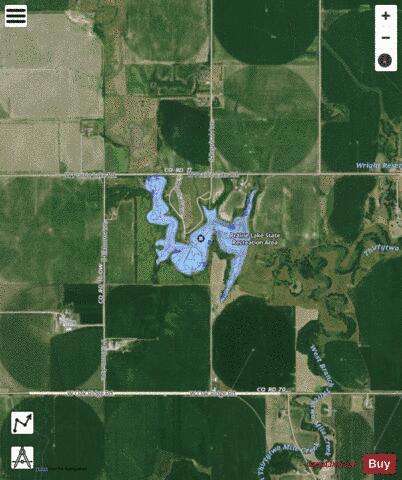 Prairie Lake depth contour Map - i-Boating App - Satellite