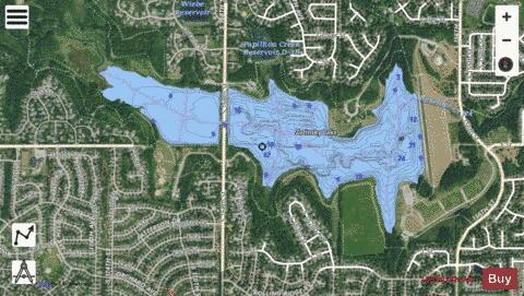 Zorinsky Lake depth contour Map - i-Boating App - Satellite