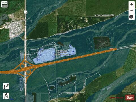 Mormon Island Middle depth contour Map - i-Boating App - Satellite