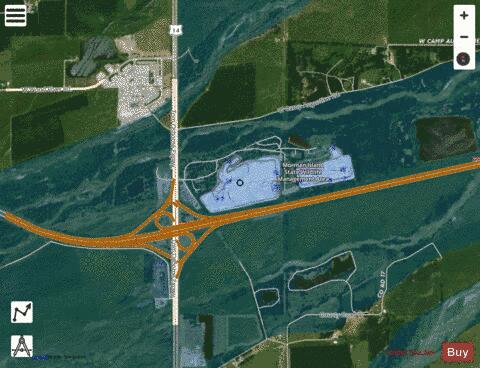 Mormon Island West depth contour Map - i-Boating App - Satellite