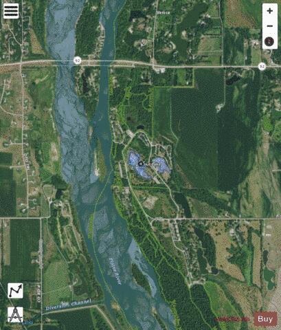 Two Rivers Lake 5 depth contour Map - i-Boating App - Satellite