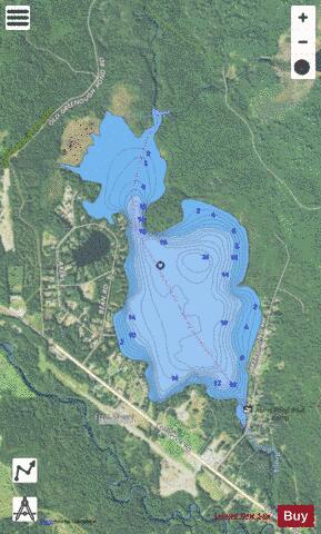 Akers Pond depth contour Map - i-Boating App - Satellite