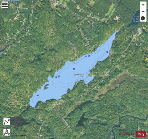 Ayers Pond depth contour Map - i-Boating App - Satellite