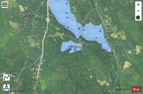 Billings Pond depth contour Map - i-Boating App - Satellite