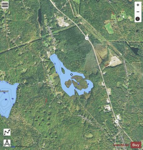 Bowker Pond depth contour Map - i-Boating App - Satellite